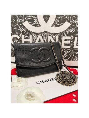 Chanel Caviar Leather Chain Wallet